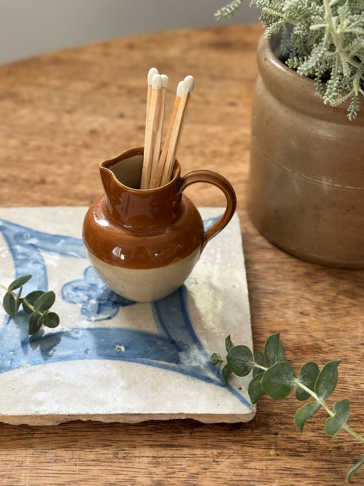 Antique Miniature English Stoneware Creamer