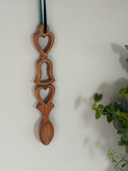 Bells of Love • Clychau Cariad - Vintage Hand-Carved Welsh Love Spoon