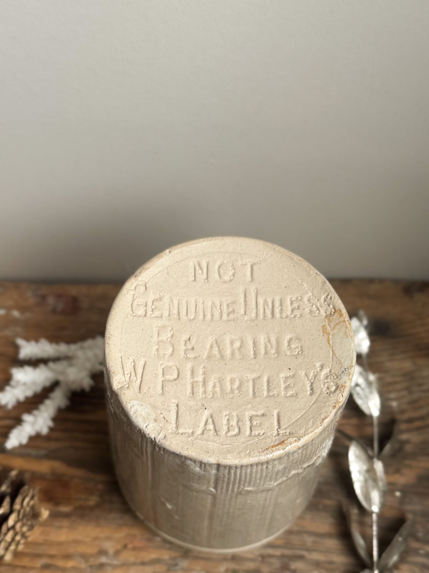 Antique Stoneware Jam Jar, W. P. Hartley