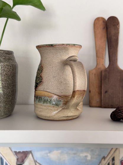 Vintage Studio Pottery Countryside Landscape Jug