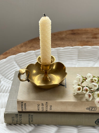 Vintage Solid Brass Scalloped Chamberstick