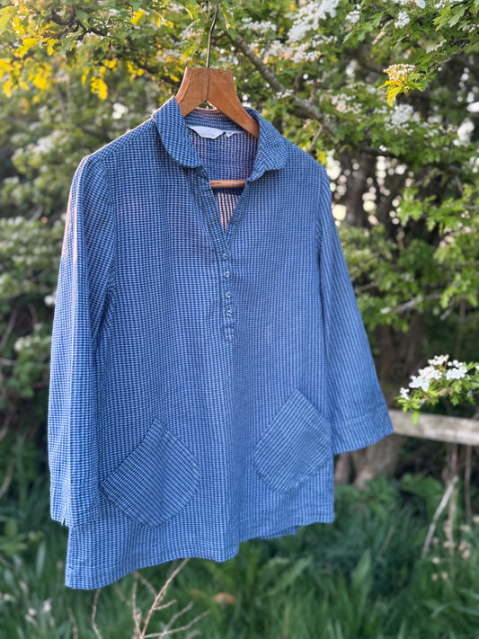 SeaSalt Cornwall 100% Cotton Gingham Tunic – Size 12