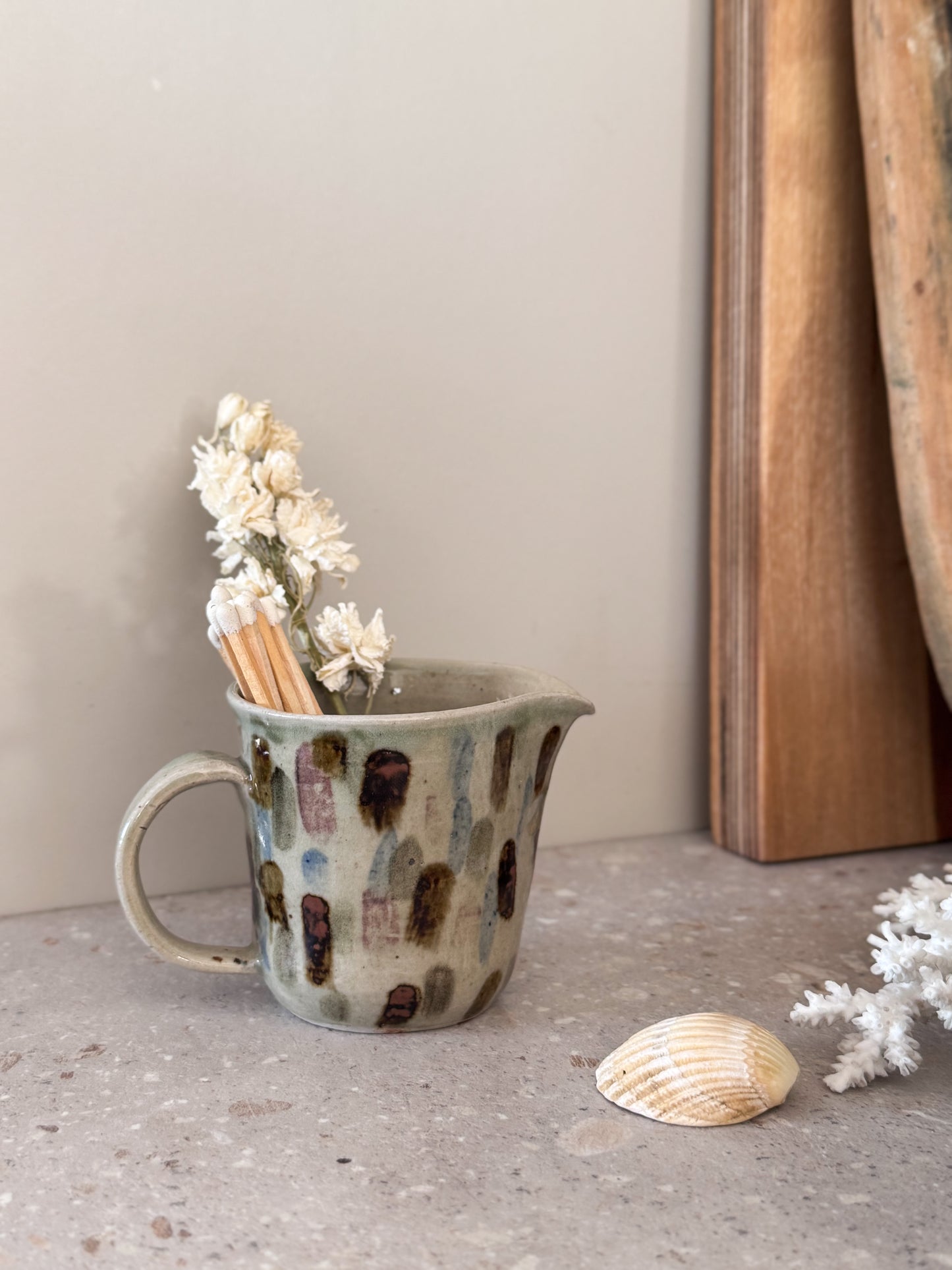 Vintage Studio Pottery Abstract Brush Stroke Creamer