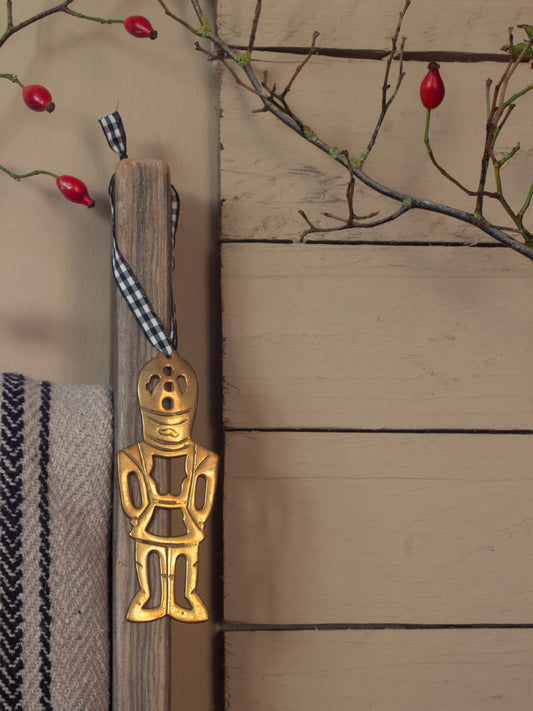 Vintage Solid Brass Christmas Decoration - Knight