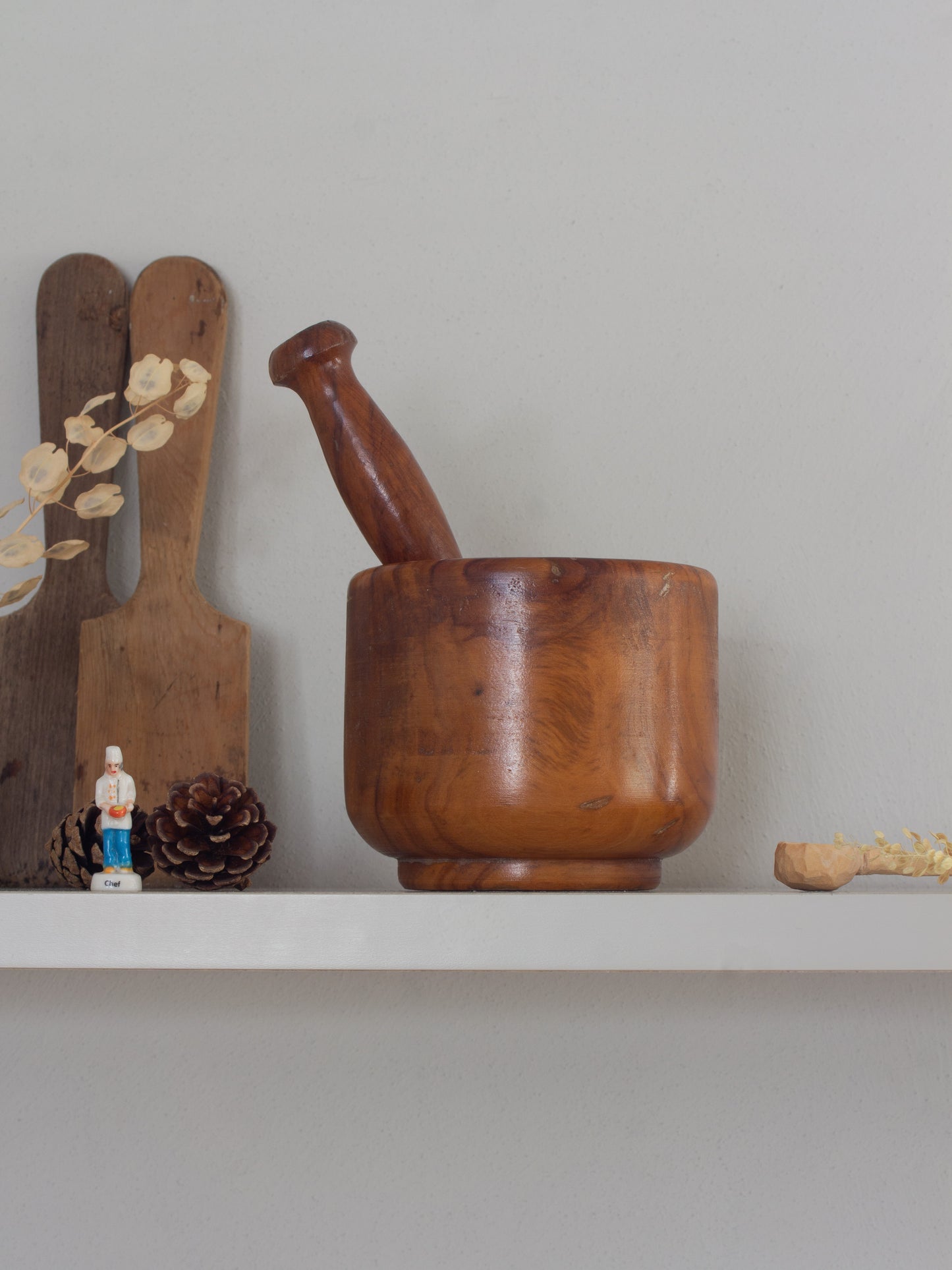 Vintage Wooden Pestle & Mortar