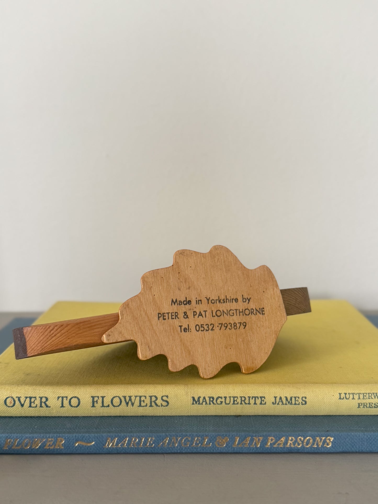 Vintage Handmade Wooden Hedgehog Pencil Holder by Peter & Pat Longthorne, Yorkshire