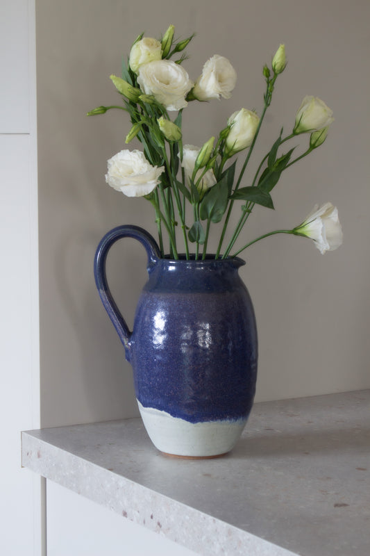 Vintage Large Blue Studio Pottery Jug by David Abbey