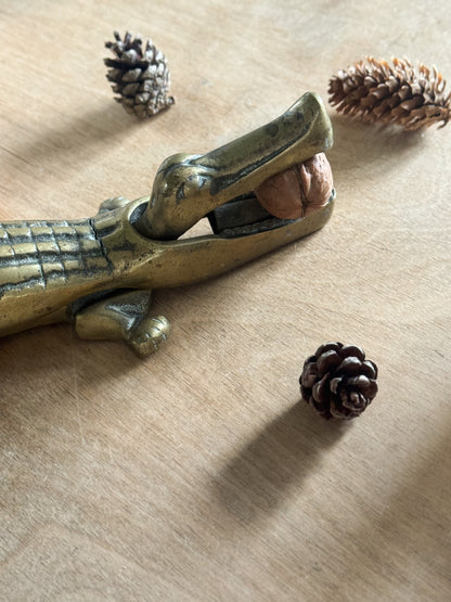 Antique 1920s-1930s Solid Brass Extra Large Alligator Nutcracker