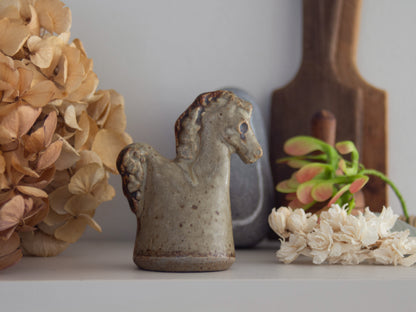 Vintage Studio Pottery Horse Sculpture / Candle Snuffer