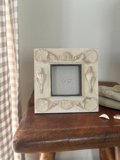Vintage Ceramic Seashell Photo Frame
