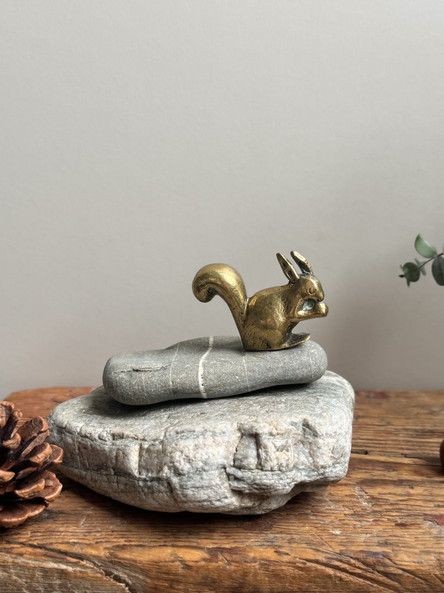Vintage Solid Brass Miniature Squirrel