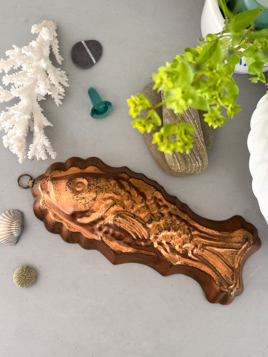 Vintage Copper Fish Jelly Mould