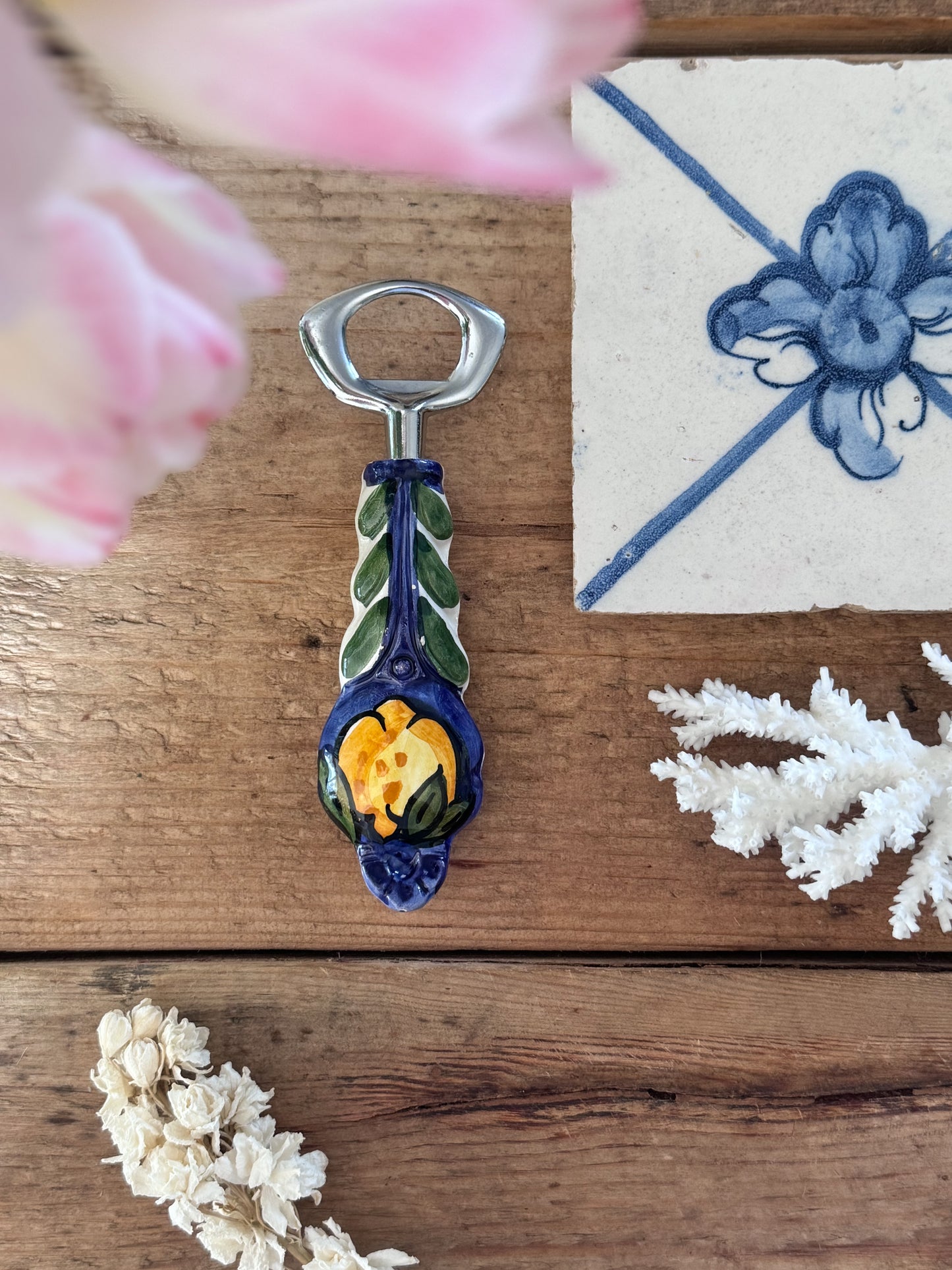 Vintage Italian Handmade Ceramic Lemon Bottle Opener