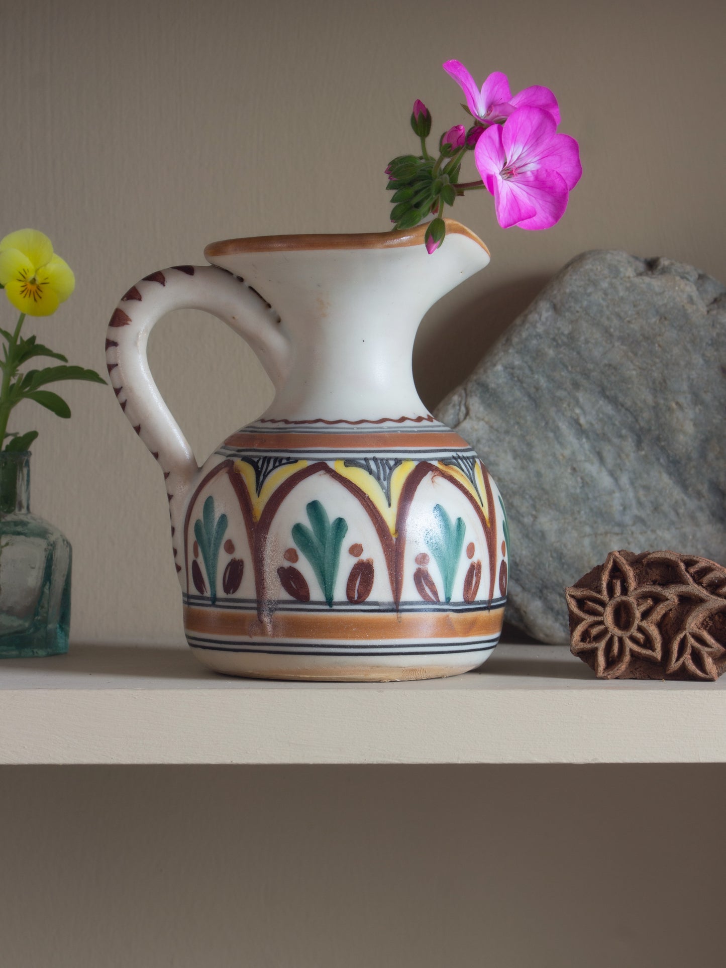 Vintage Mediterranean Studio Pottery Jug