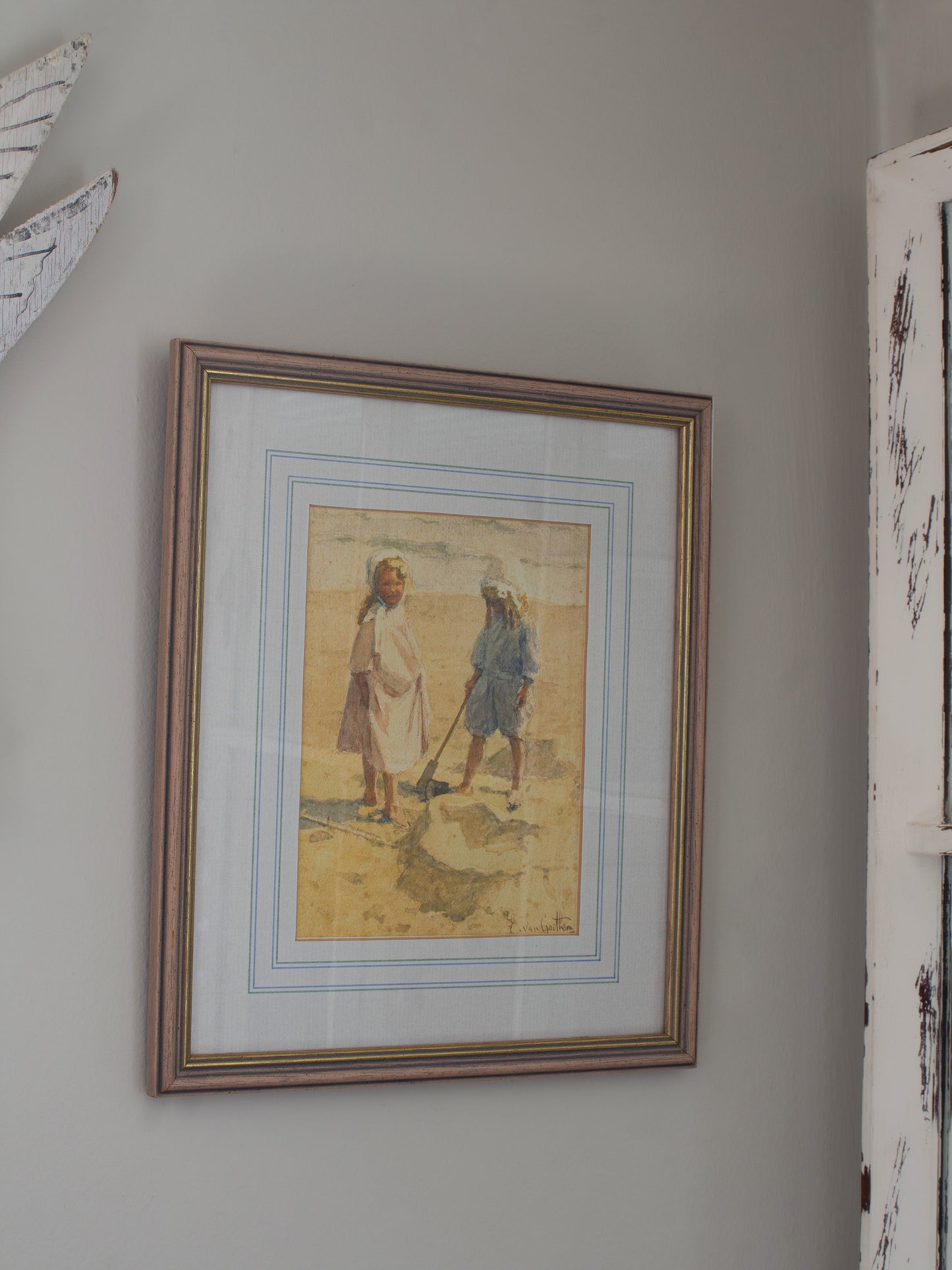 Vintage Edward Van Goethem Framed Watercolour Print (1994)