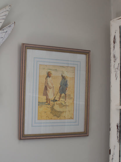 Vintage Edward Van Goethem Framed Watercolour Print (1994)