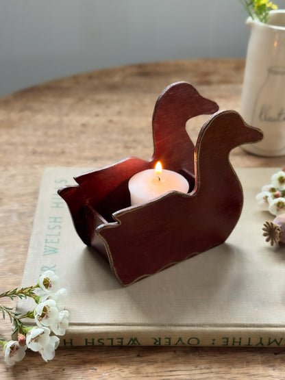 Vintage Midcentury Wooden Duck Keepsake Holder