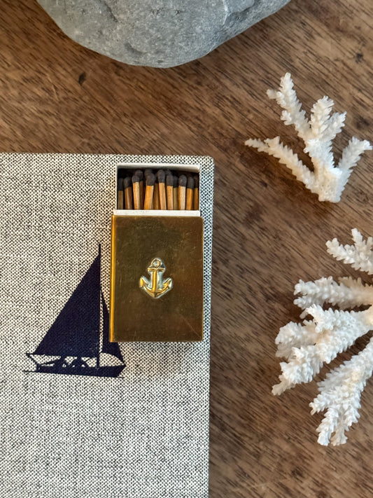 Vintage Solid Brass Anchor Matchbox Cover
