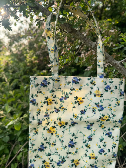 Vintage Laura Ashley Floral Oilcloth Tote Bag