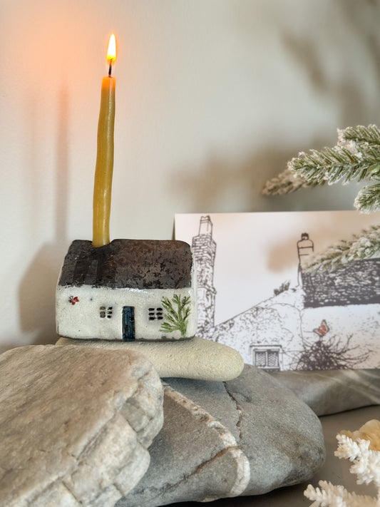 (PRE-ORDER) Hiraeth Cottage • Bwthyn Hiraeth Raku Candle Holders - Arriving End of February 2026
