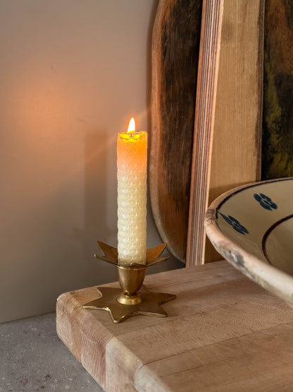 Vintage Solid Brass Star Candle Holder