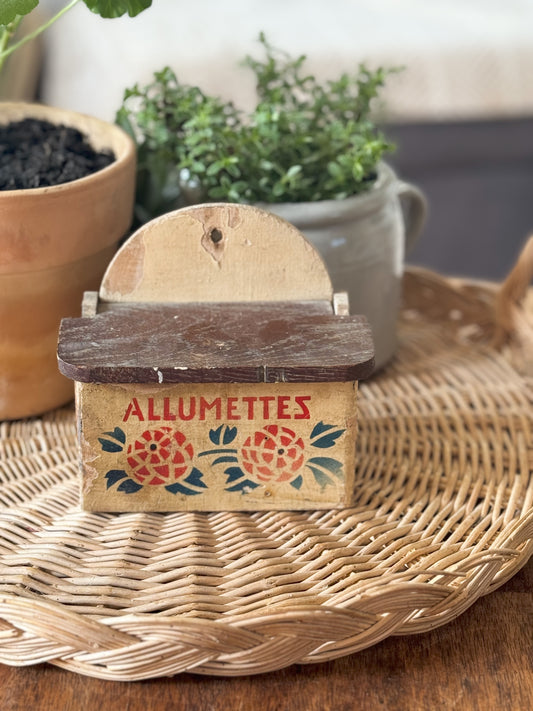 Wooden French Allumettes Matches Box / Candle Box