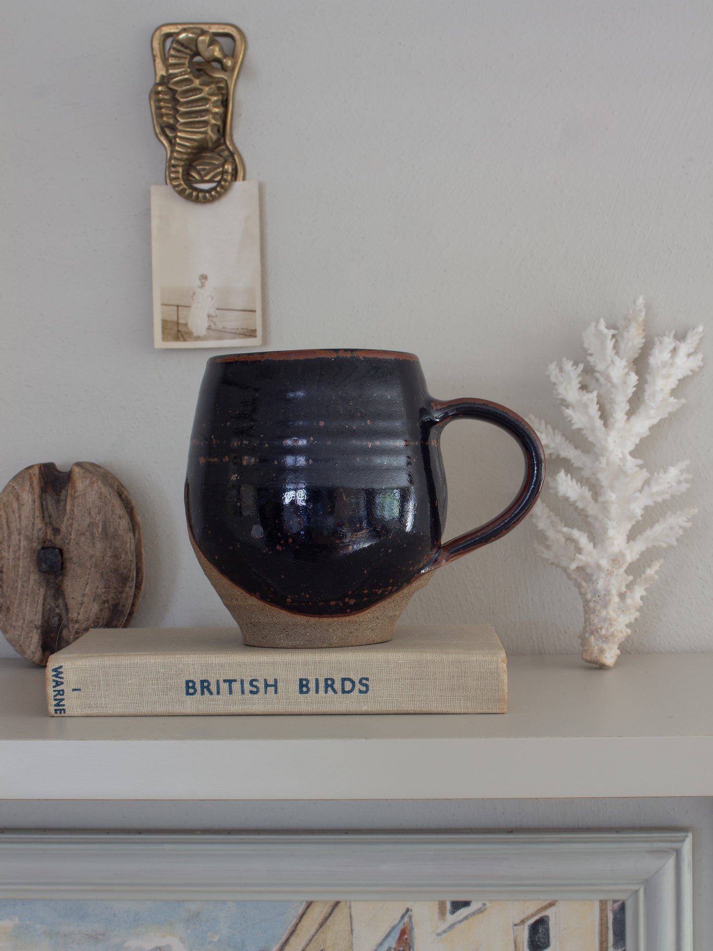 Vintage Two-Tone Abstract Studio Pottery Mug