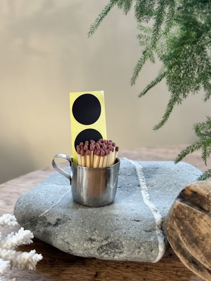 Vintage Midcentury Stainless Steel Match Pot Jug with Striker and Matches