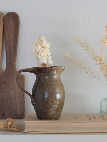 Vintage 1970s Welsh Studio Pottery Creamer Jug by Elizabeth Bernays-Ross, Myddfai Pottery