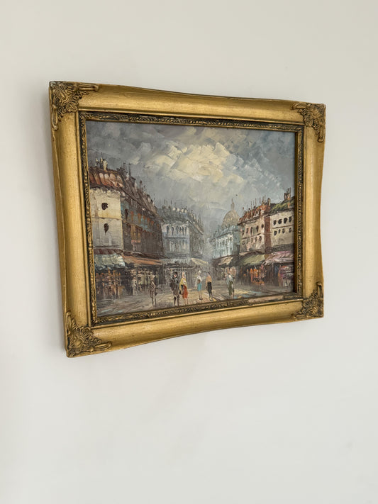 Vintage Original French Impressionist Framed Oil Painting, Paris Scene (Option 2)