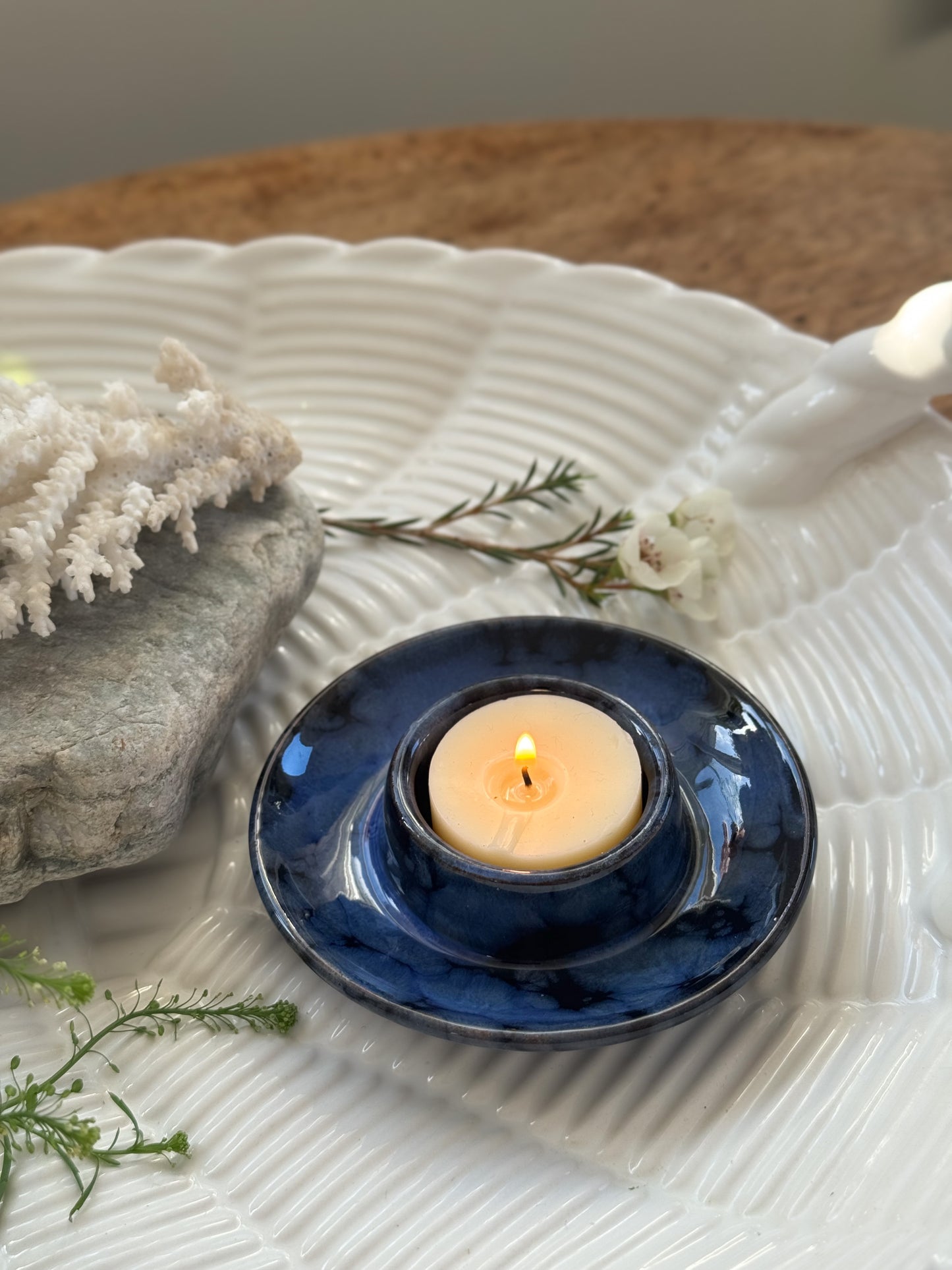 Vintage Ewenny Welsh Studio Pottery Tea-Light Holder