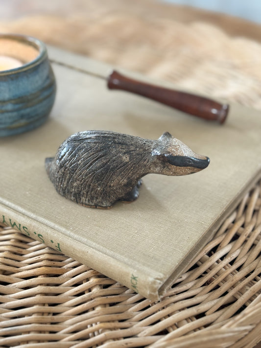 Vintage Studio Pottery Badger Figurine