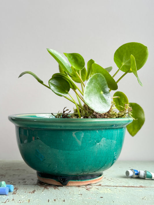 Antique Green Glazed Ceramic Bowl
