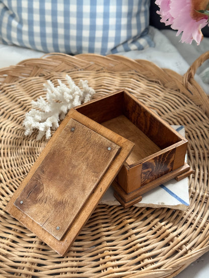 Vintage Handmade Folk Art Wooden Box