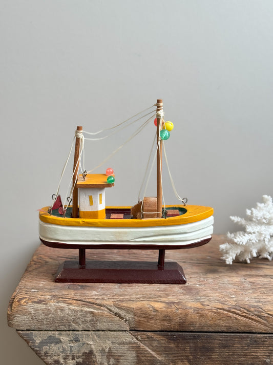 Vintage Wooden Model Ship