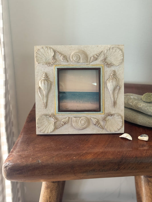 Vintage Ceramic Seashell Photo Frame