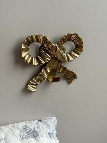 Vintage Solid Brass Bow Wall Hook