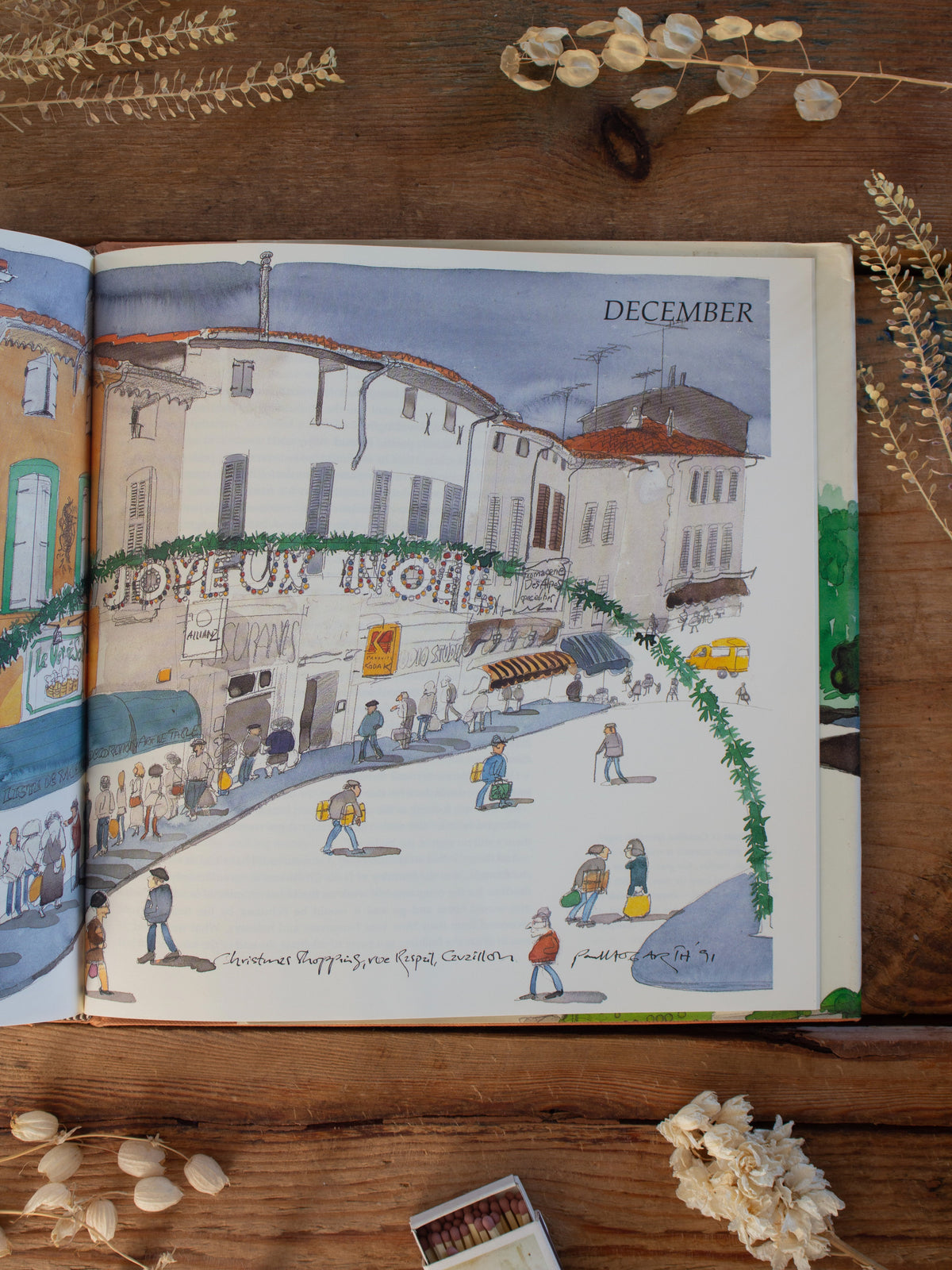 Vintage 1992 Illustrated First Edition of A Year in Provence by Peter Mayle, Watercolours by Paul Hogarth