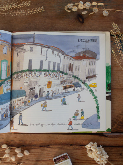 Vintage 1992 Illustrated First Edition of A Year in Provence by Peter Mayle, Watercolours by Paul Hogarth