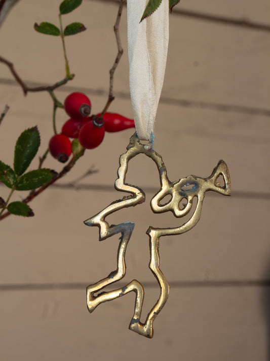 Vintage Solid Brass Christmas Decoration - Angel
