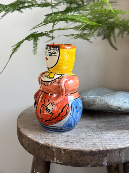 Vintage One-of-a-Kind Studio Pottery ‘Little Lady’ Vase