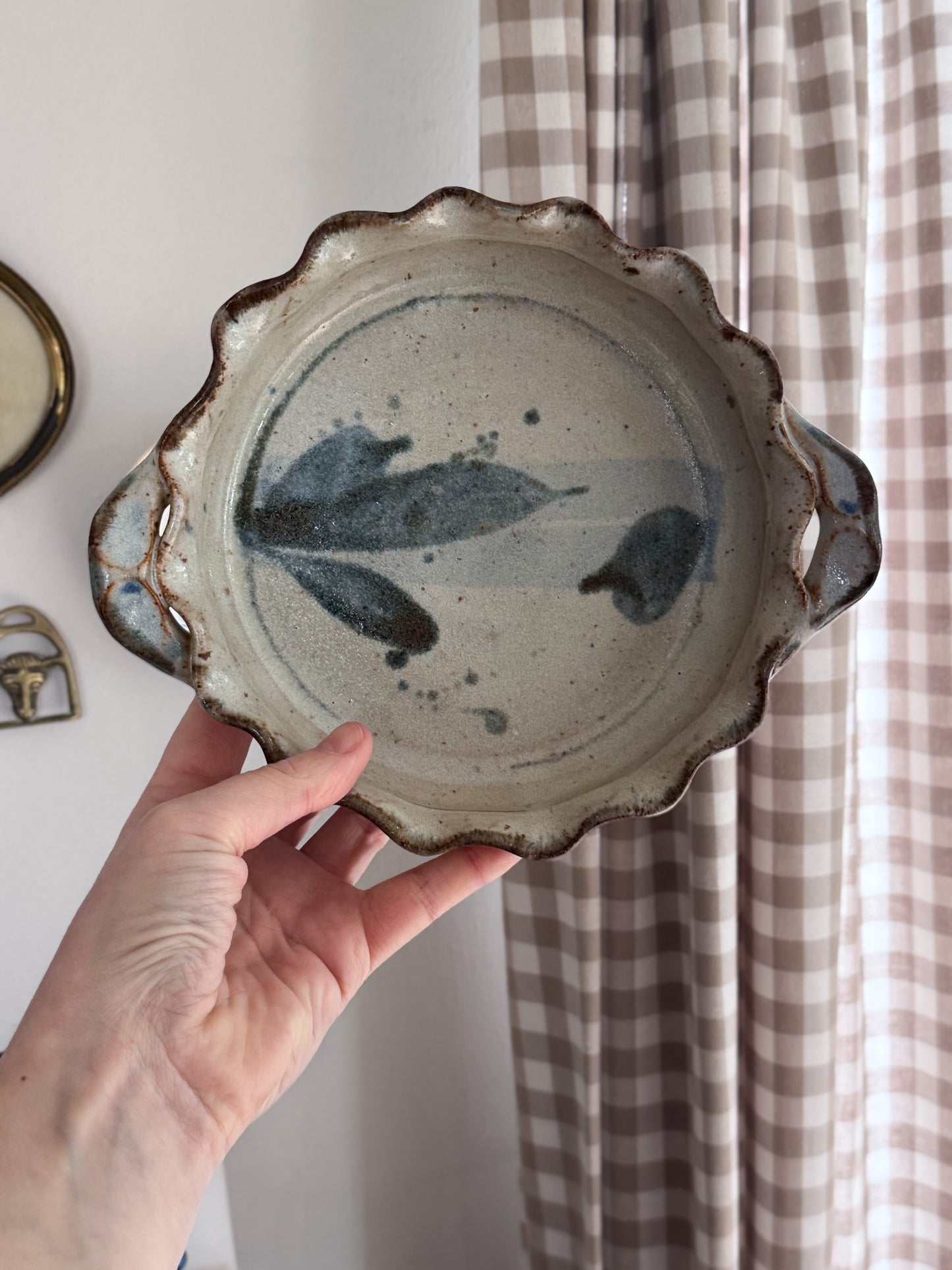 Vintage Studio Pottery Scalloped Dish