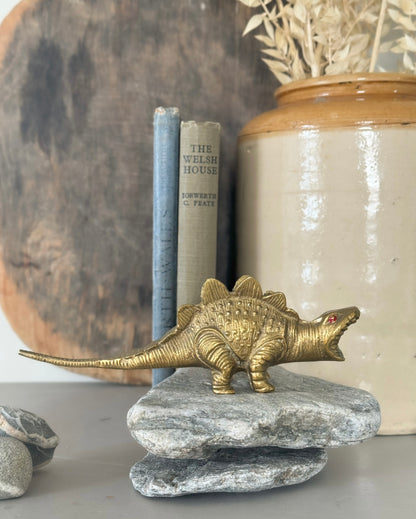 Rare Midcentury Solid Brass Dinosaur | Stegosaurus