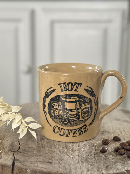 Vintage English Stoneware ‘Hot Coffee’ Mug