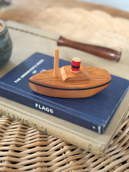 Vintage Handmade Wooden Boat