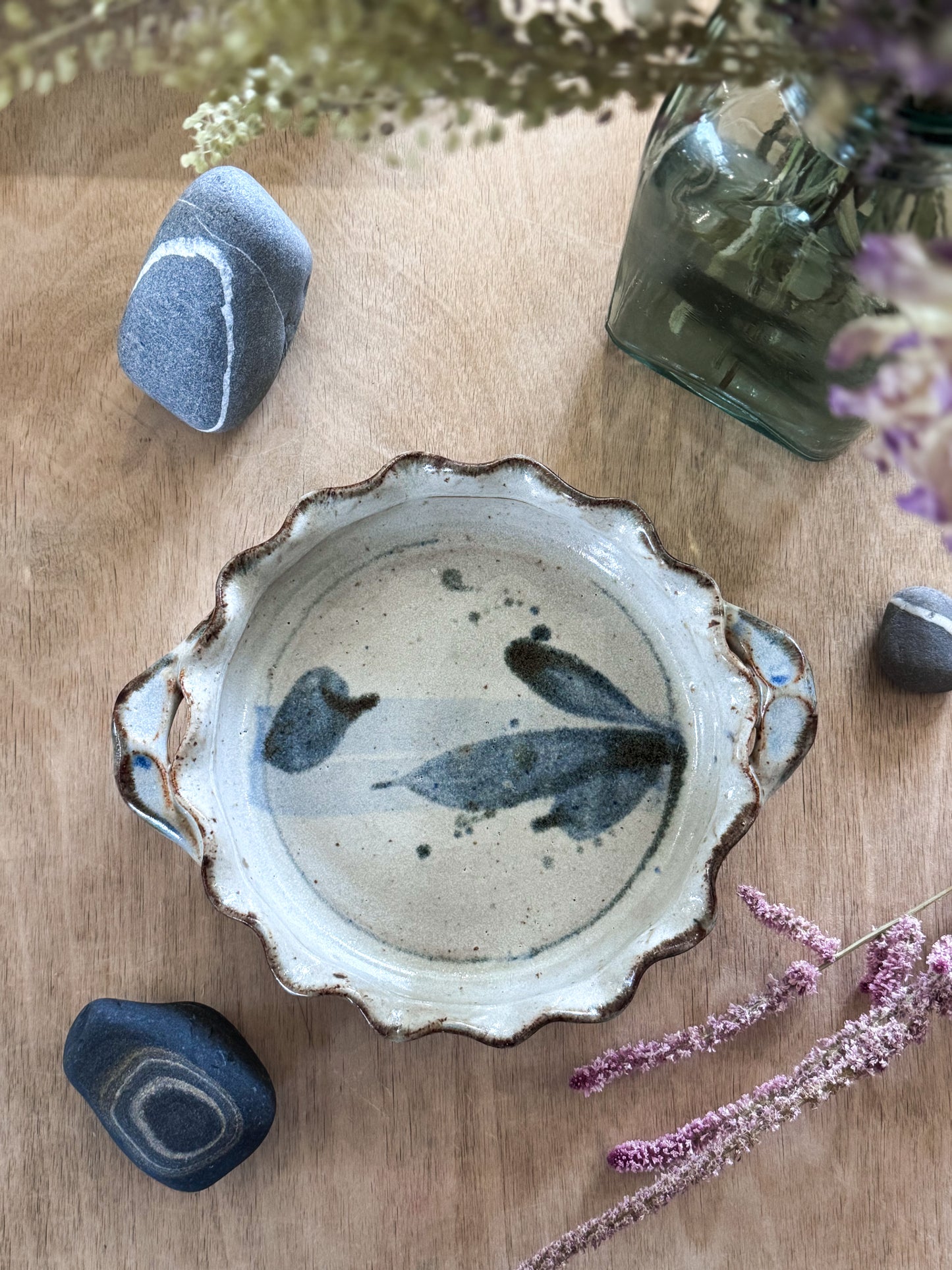 Vintage Studio Pottery Scalloped Dish