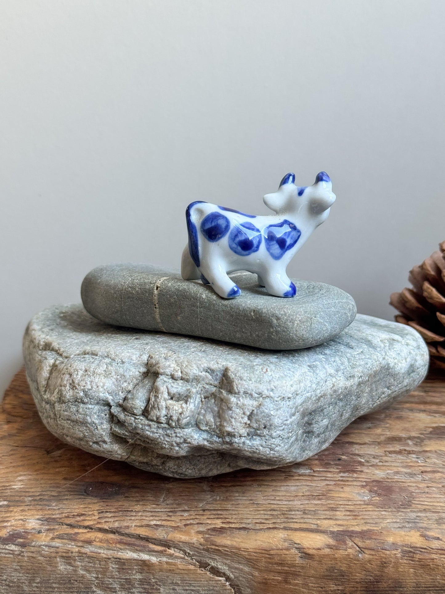 Vintage Miniature Hand-Painted Porcelain Cow