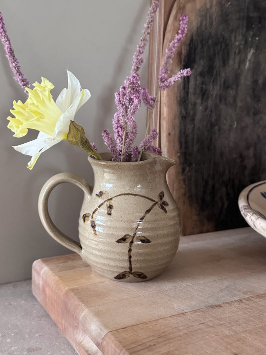 Vintage Studio Pottery Floral Jug