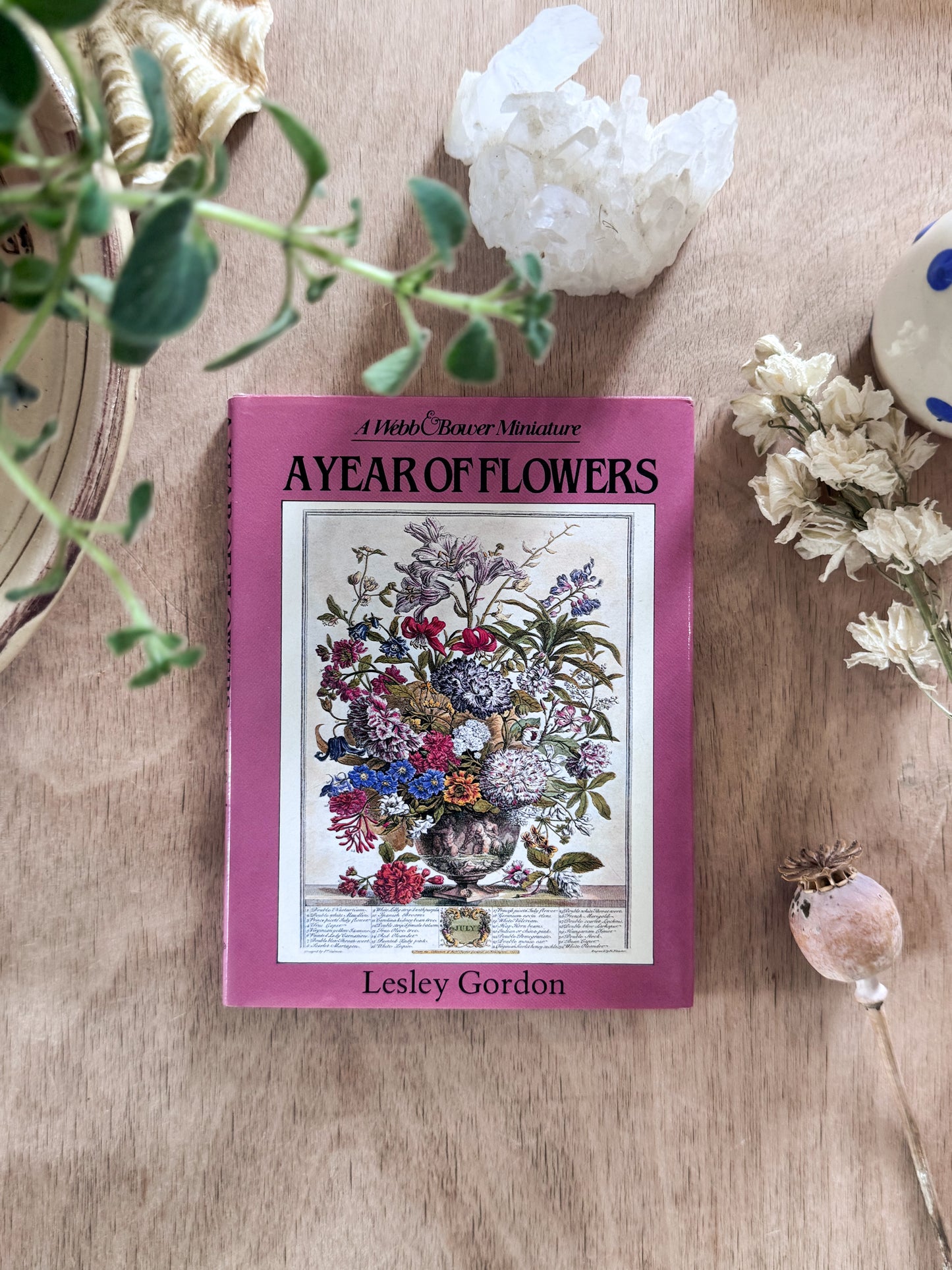 A Year of Flowers, Webb & Bower Miniature Pocket Book, 1983