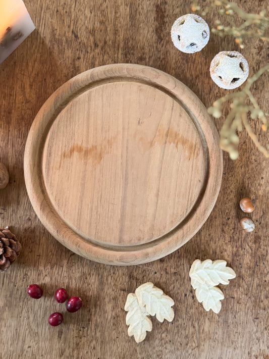 Vintage Round Pine Bread Board